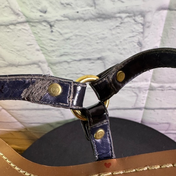 Lauren Ralph Lauren Womens Patsi T-Strap Thong Flat Sandals Size 8B Black Logo - Picture 8 of 8